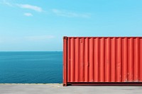 Container cargo ship sea. AI generated Image by rawpixel.