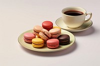 Macarons plate food tea. 