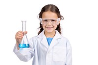 Science holding white background biotechnology. 