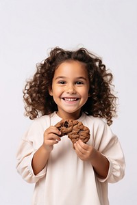 Portrait chocolate smiling child. 