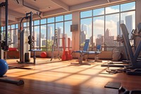 Gym sports bodybuilding architecture. AI generated Image by rawpixel.