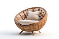 Furniture armchair wicker white background. 