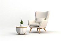 Furniture armchair white background comfortable. AI generated Image by rawpixel.