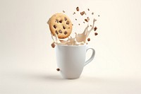 Milk cup cookie coffee. 