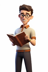 Reading glasses cartoon book. AI generated Image by rawpixel.