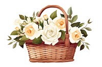 Rose flower basket wicker. AI generated Image by rawpixel.