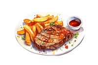 Steak ketchup meat food. AI generated Image by rawpixel.