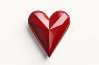 Love heart shape white background. 