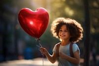 Love balloon smiling holding. 