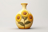 Porcelain sunflower ceramic pottery. AI generated Image by rawpixel.