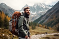 Backpack backpacking hiking travel. AI generated Image by rawpixel.
