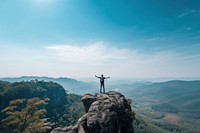 Nature rock adventure standing. 