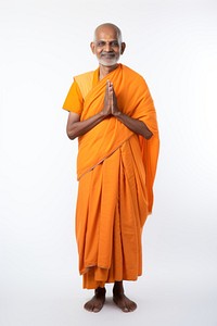 Adult monk white background spirituality. 