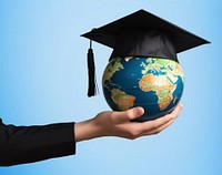 Graduation globe holding planet. AI generated Image by rawpixel.