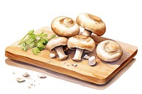 Mushroom fungus food chopping board. 