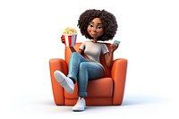 Sitting furniture popcorn cartoon. 