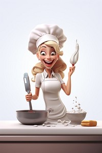 Figurine women cook happiness. 