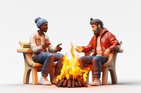 Fire sitting bonfire adult. AI generated Image by rawpixel.