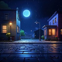 Outdoors night lighting cartoon. AI generated Image by rawpixel.