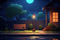 Outdoors night cartoon rain. 