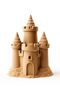 Sand sandcastle white background representation. 