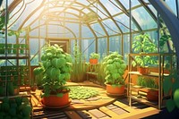 Greenhouse agriculture vegetable gardening. 