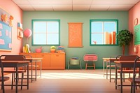 Classroom architecture furniture building. AI generated Image by rawpixel.