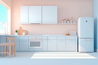 Kitchen refrigerator appliance furniture.