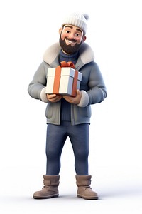 Holding cartoon winter box. AI generated Image by rawpixel.