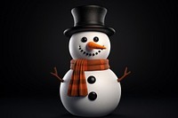 Snowman winter black black background. AI generated Image by rawpixel.