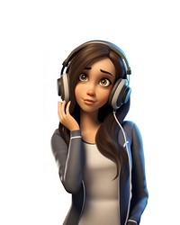 Headphones portrait headset cartoon. 