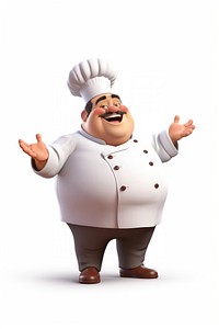 Cartoon chef white background happiness. AI generated Image by rawpixel.