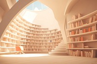 Library architecture publication bookshelf. AI generated Image by rawpixel.