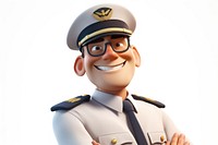 Cartoon captain white background protection. AI generated Image by rawpixel.