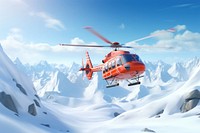 Snow helicopter mountain aircraft. 