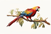 Parrot animal branch bird. AI generated Image by rawpixel.