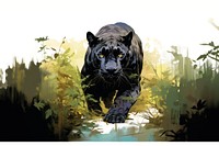 Wildlife panther animal mammal. AI generated Image by rawpixel.