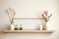 Shelf frame jar decoration. 