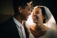 Laughing wedding bride adult. AI generated Image by rawpixel.