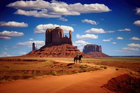 Valley mammal horse monument valley. AI generated Image by rawpixel.