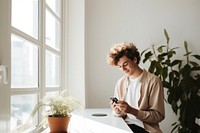 Windowsill sitting contemplation conversation. AI generated Image by rawpixel.