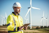 Outdoors turbine hardhat helmet. AI generated Image by rawpixel.