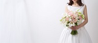 Wedding dress fashion holding. AI generated Image by rawpixel.