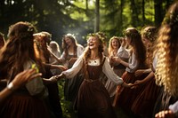 Outdoors dancing adult women. AI generated Image by rawpixel.