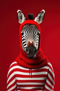 Zebra wildlife portrait sweater. AI generated Image by rawpixel.