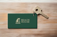 Hotel key tag mockup psd