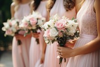 Bridesmaid wedding outdoors fashion. 