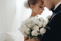 Wedding portrait fashion flower. AI generated Image by rawpixel.