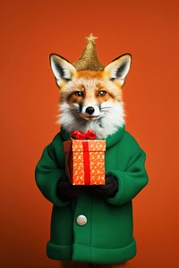 Fox christmas portrait mammal. 