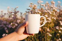 Flower coffee cup holding. 